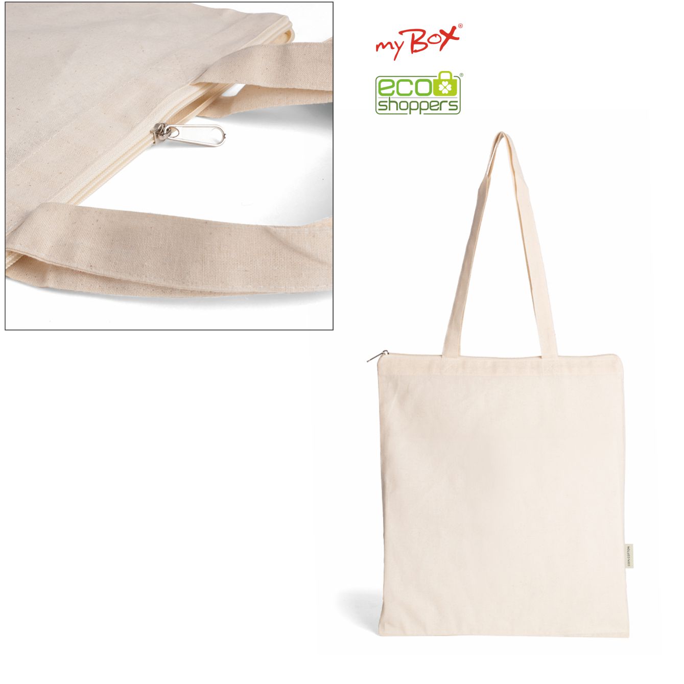 Fiona - Borsa Shopping In Cotone Natural Dimensioni: cm 38x42