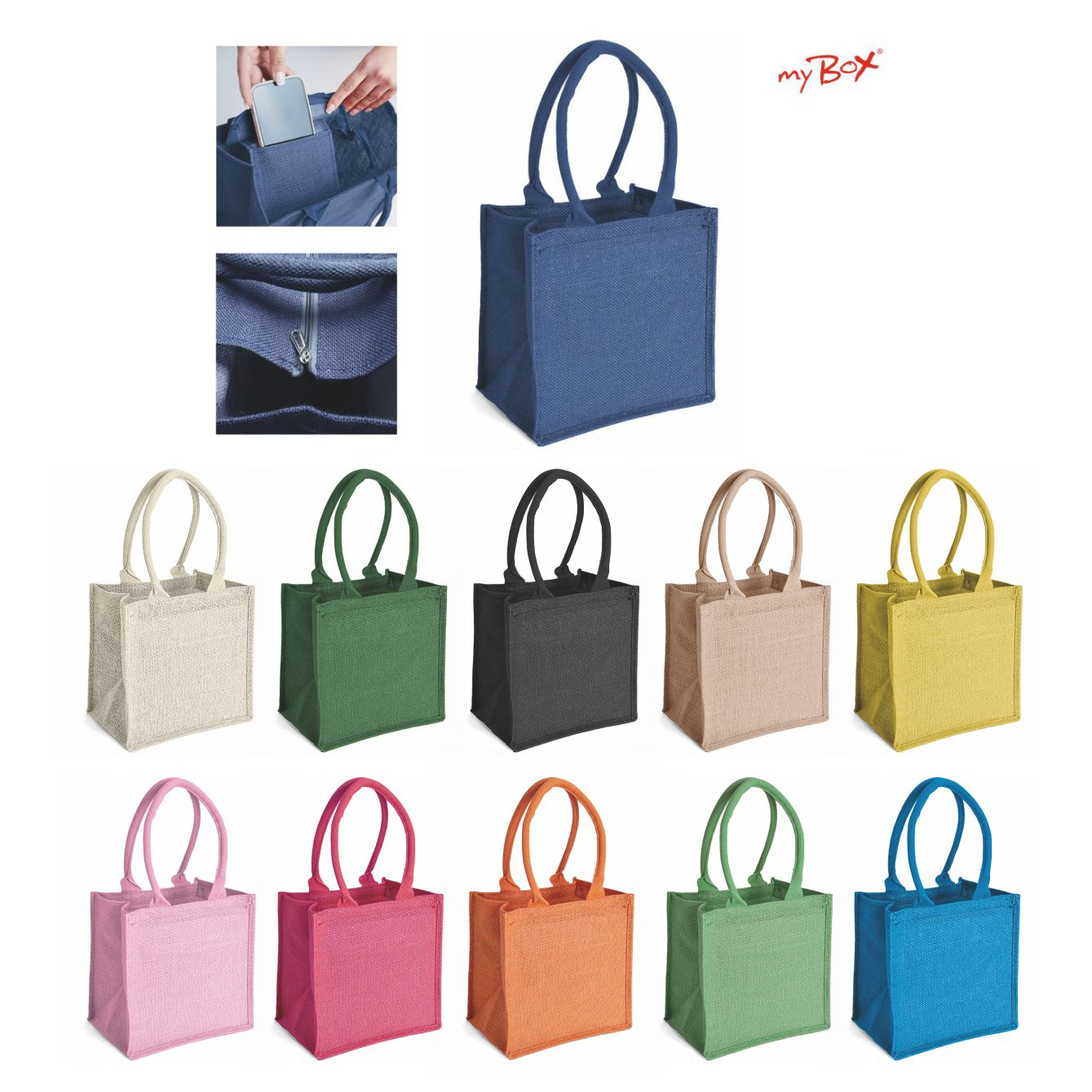 Gelso - Borsa Mare In Juta Dimensioni: cm 24x24x17