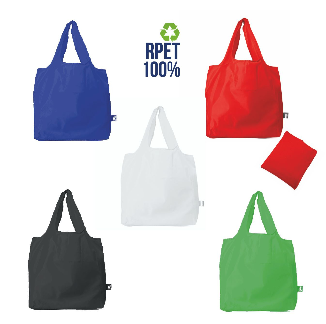 Assia - Borsa Shopping Pieghevole In Rpet Dimensioni: 33cm x 46cm