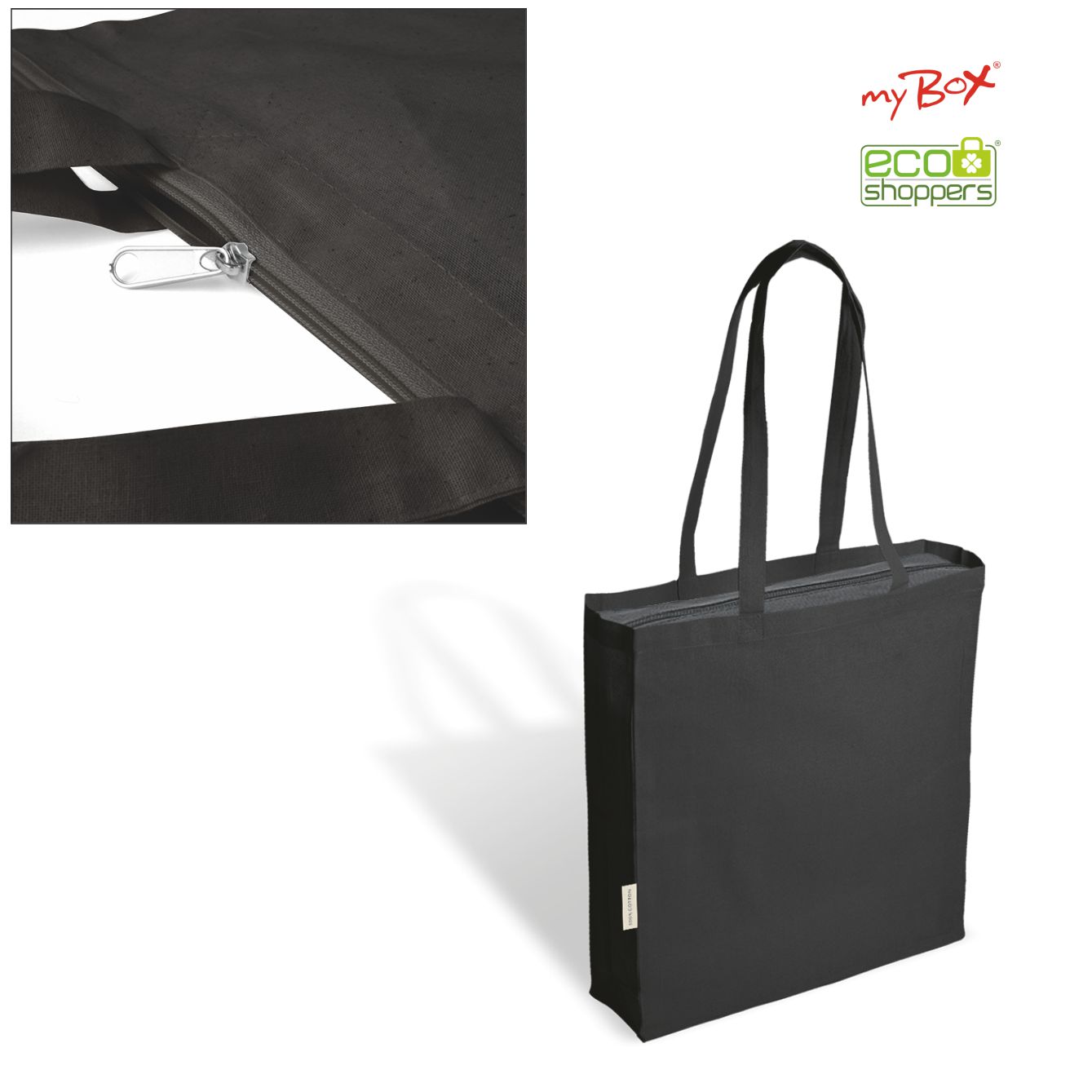 Lorena Black - Borsa Shopping In Canvas Dimensioni: cm 36x52x16