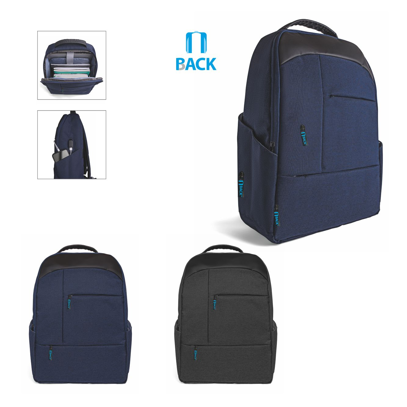 Raffy - Zaino Portacomputer 17” Poliestere 600d Oxford