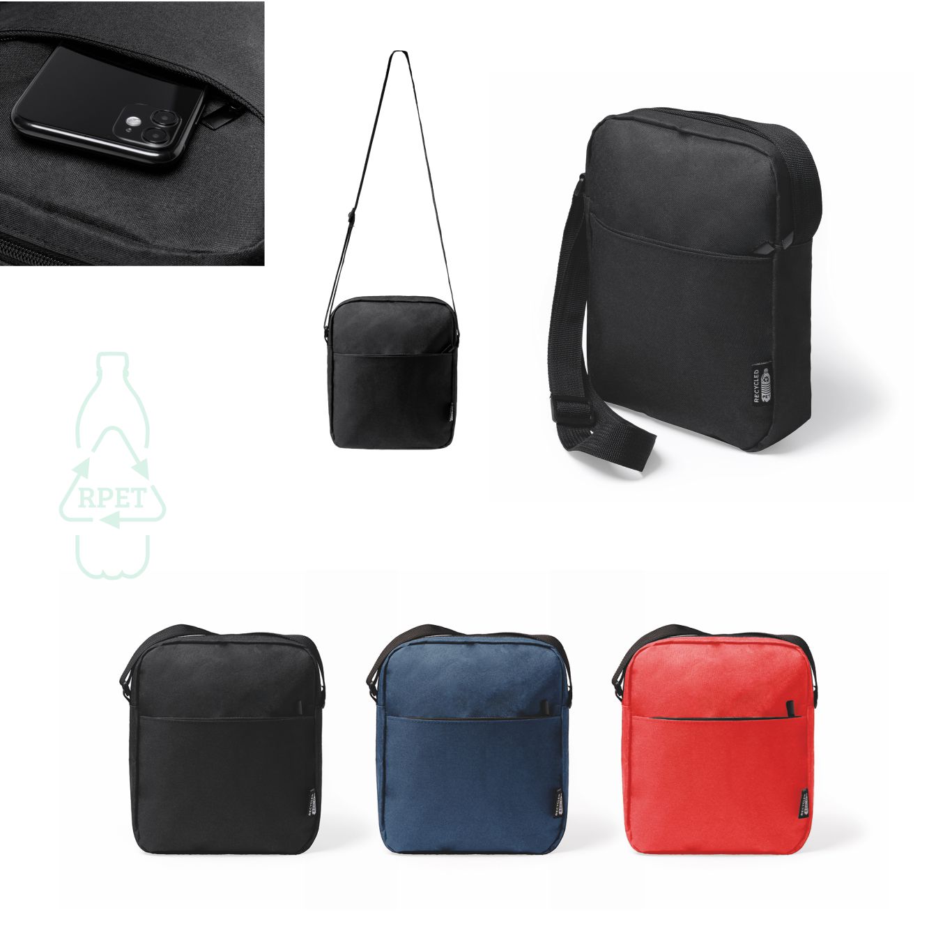 Flavio - Borsa/Marsupio In RPET Dimensioni: cm 20x22x4,5