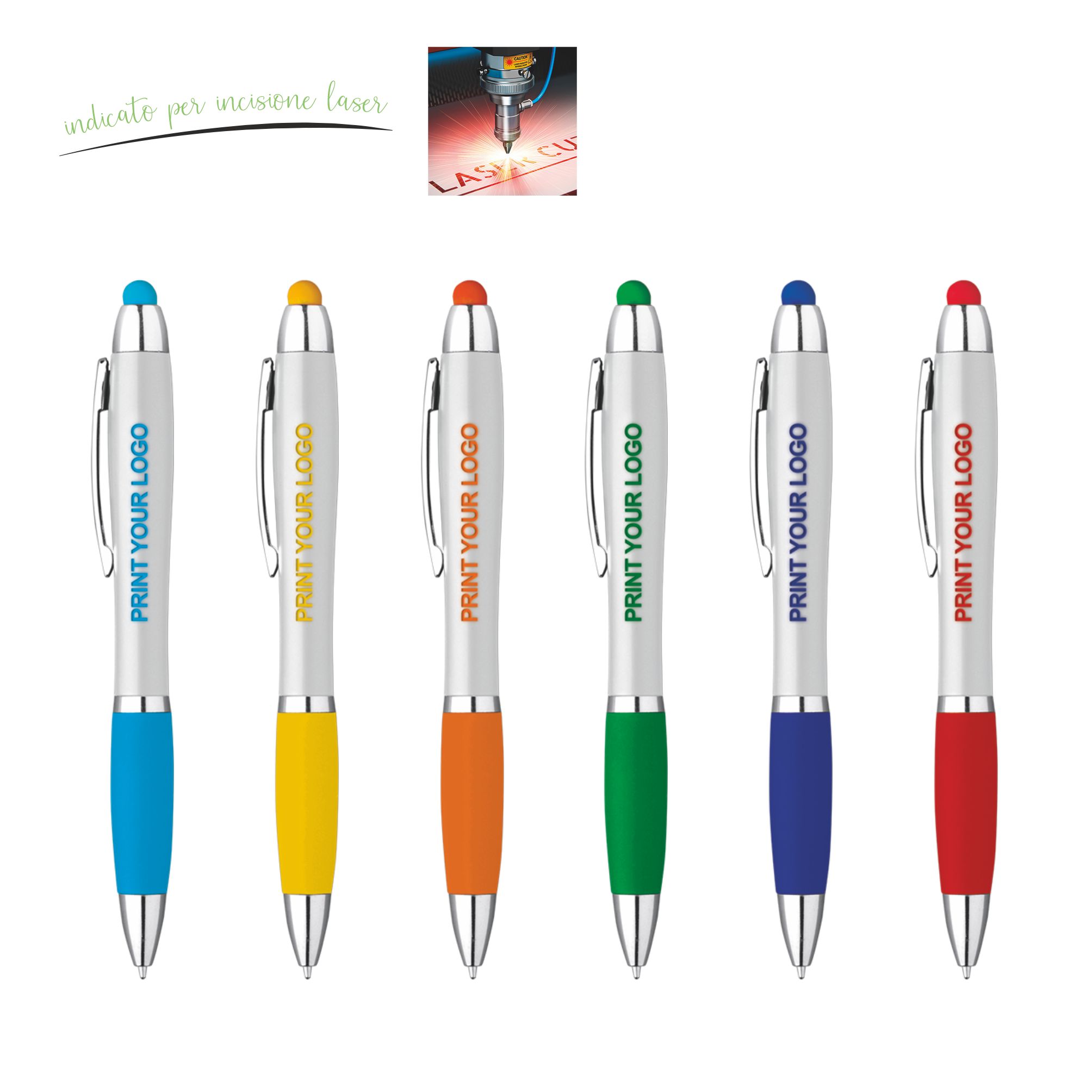 Neon White - Penna Sfera Touch con led