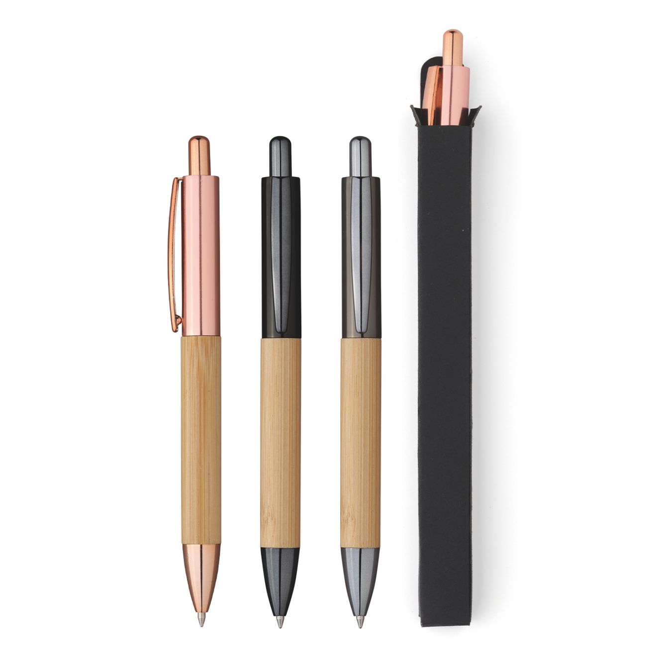 Henry - Penna Sfera In Bamboo E Metallo In Astuccio