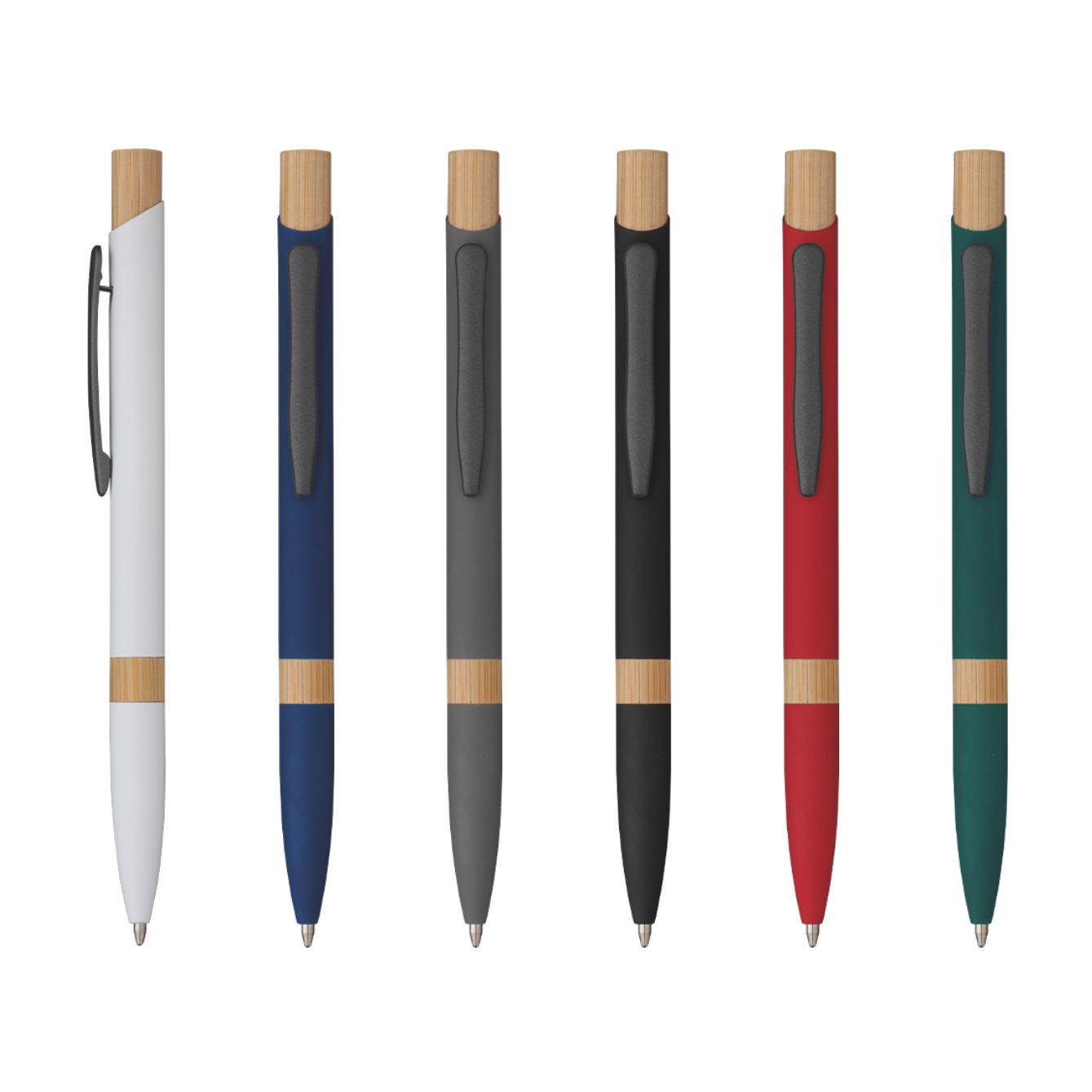 Elia - Penna Sfera Soft Touch In Alluminio E Bamboo