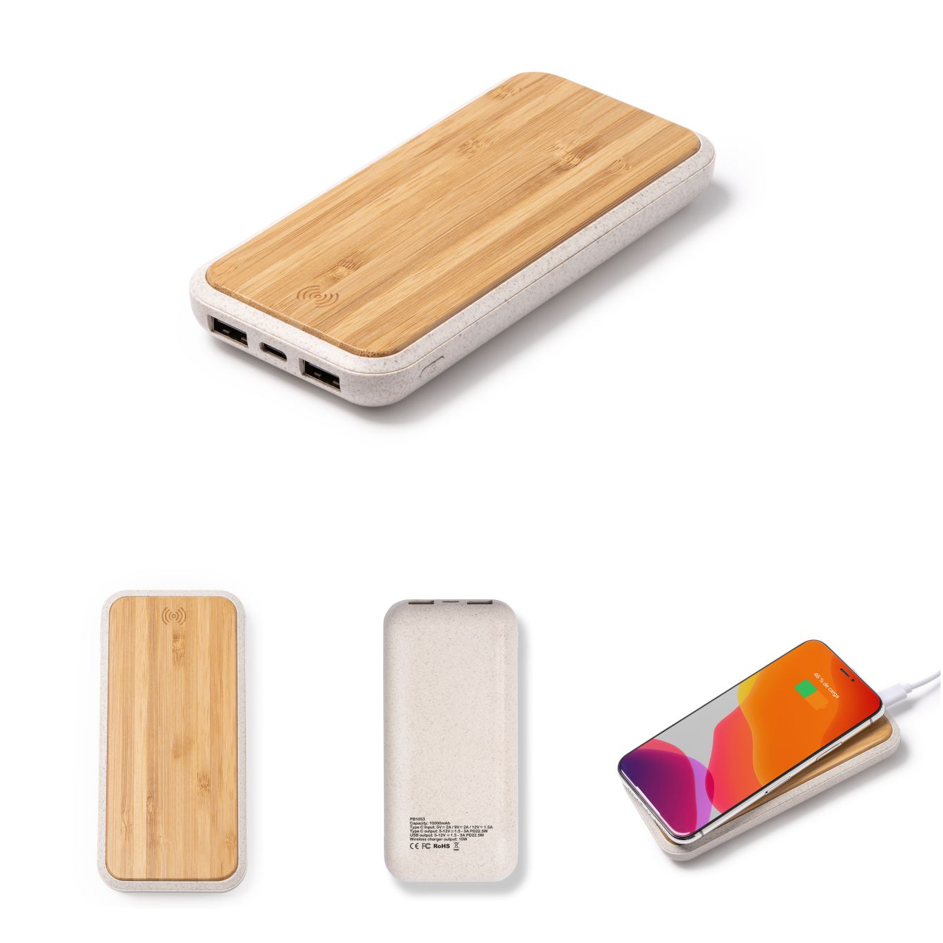 Ambro - Power Bank in Bamboo E Fibra Di Frumento