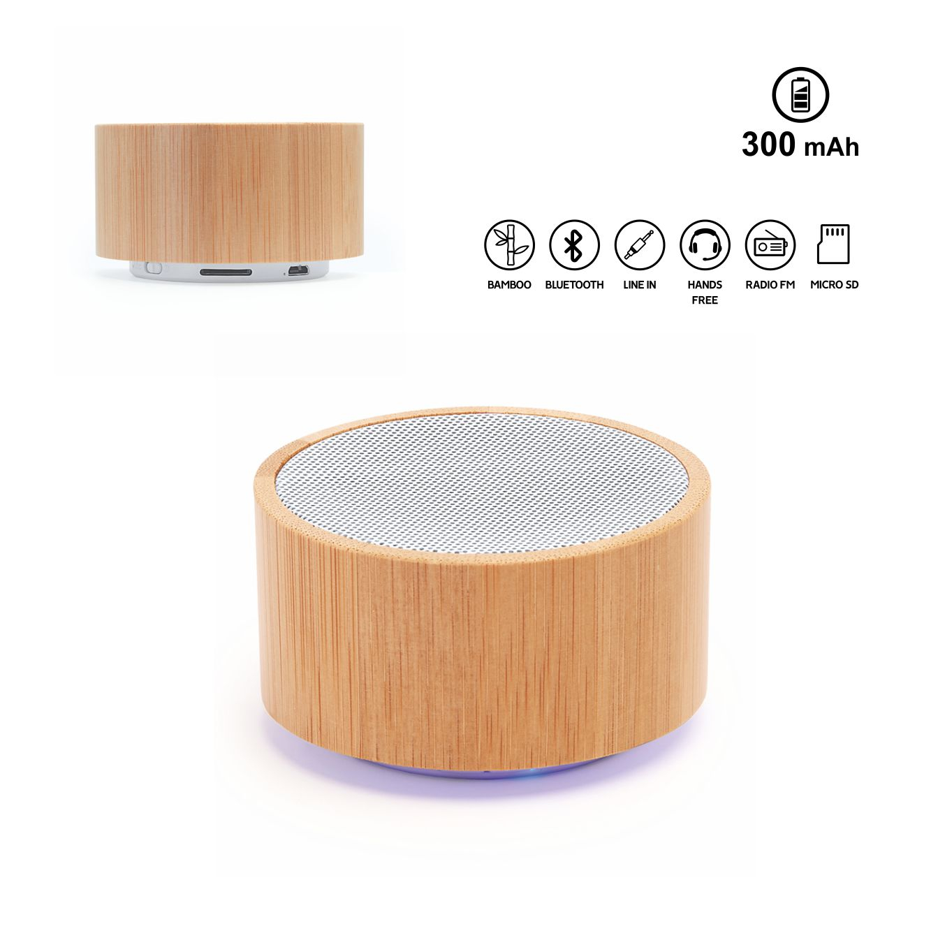 Blaster - Speaker Wireless In Bamboo Ed Abs