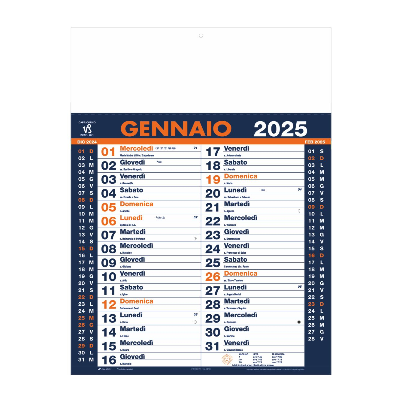 MEDIO COLOR - Calendario Olandese - ARANCIONE