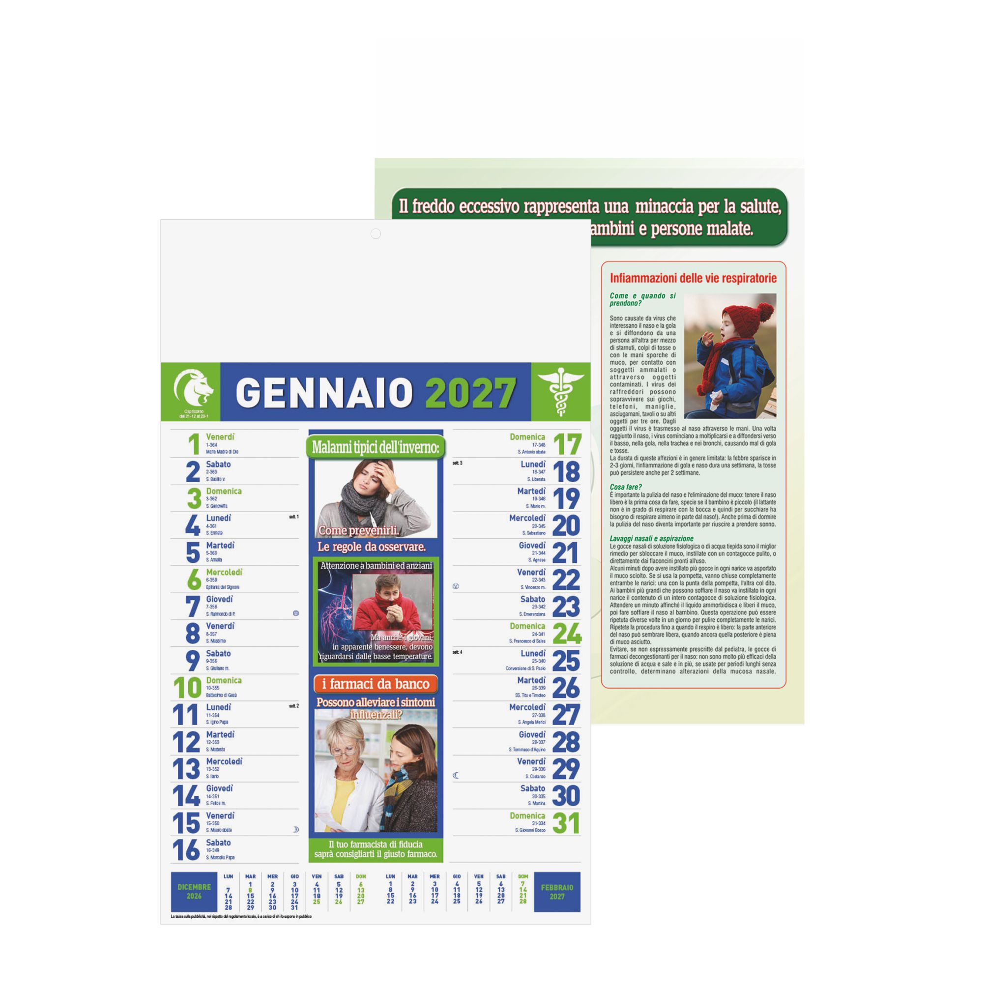 CALENDARIO CONSIGLI DEL FARMACISTA