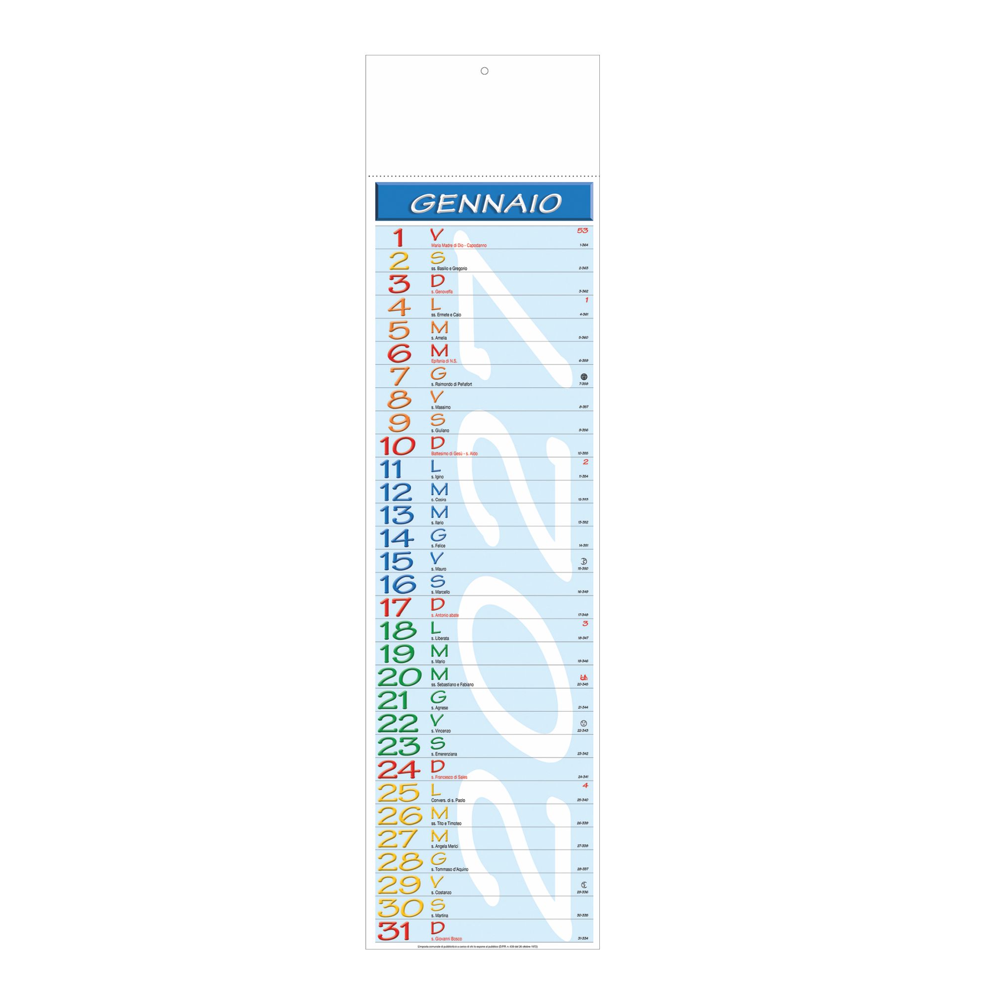 CALENDARIO OLANDESE SILOUETTE