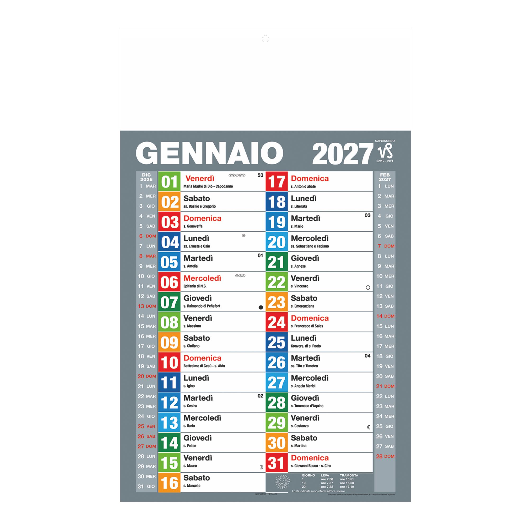 Calendario Olandese Economic Multicolor