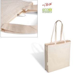 1035 Lorena - Borsa Shopping In Canvas Natural Dimensioni: cm 38x42x10