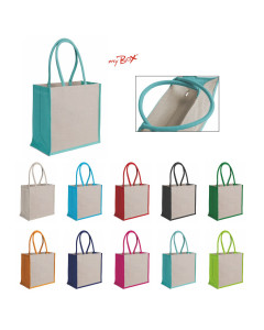 0951 Dalia - Borsa Mare In Juta E Cotone Dimensioni: cm 36x36x20