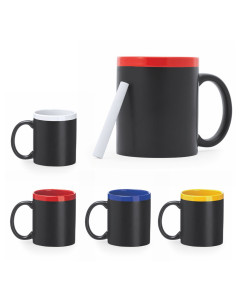 Chalkboard with chalk mug