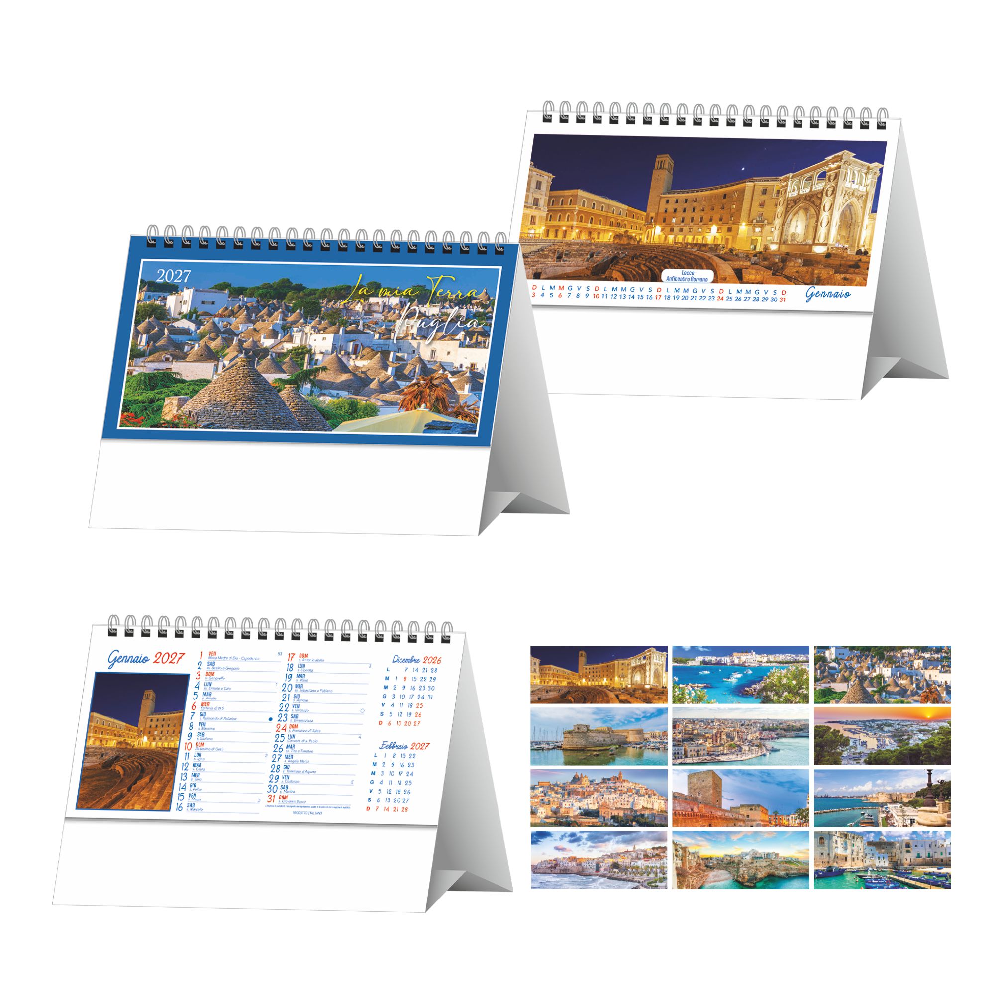 PUGLIA - Calendario Illustrato da Tavolo
