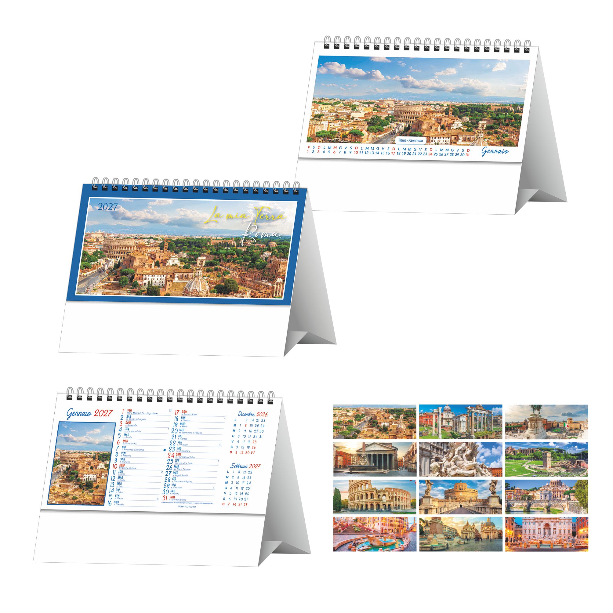 ROMA - Calendario Illustrato da Tavolo